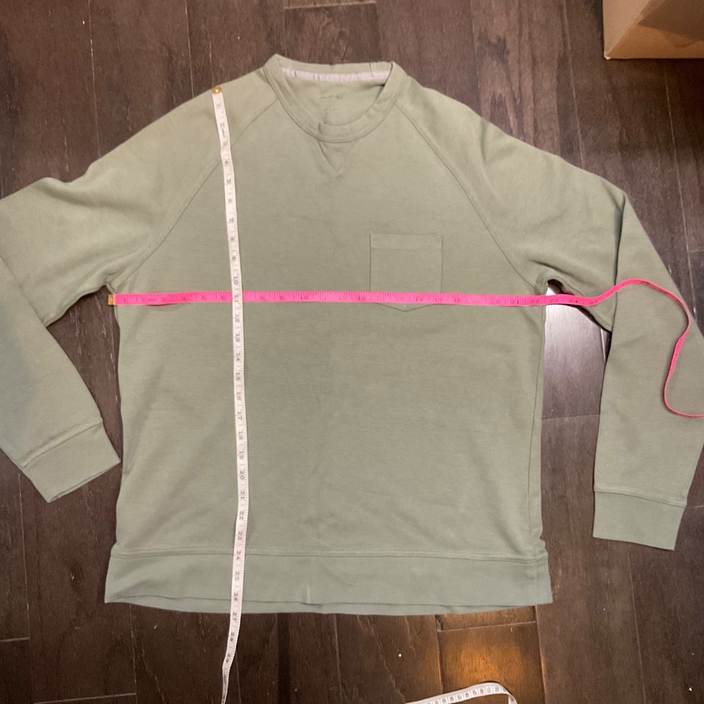 Van Heusen Men's Long Sleeve Ponte Crewneck Sweatshirt Green - Picture 4 of 5